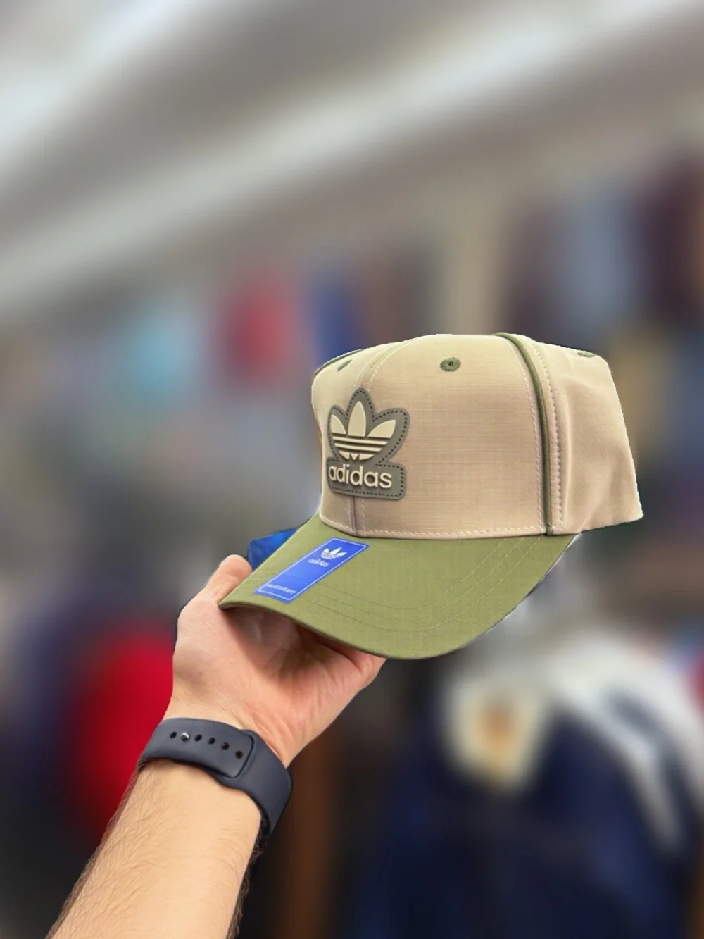adidas Two-Tone Khaki & Olive Trefoil Patch Cap